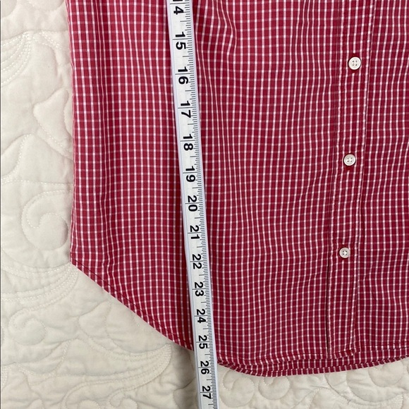 Old Navy Classic Red Check Button Down Shirt Cotton Size Medium - Picture 10 of 10
